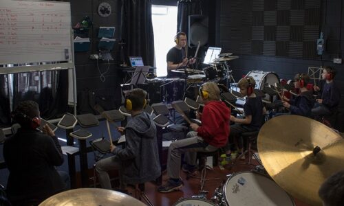 Richard instructing the band experience