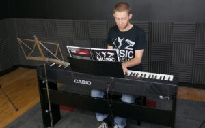 Josh playing the piano