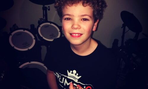 Jack at his drum kit