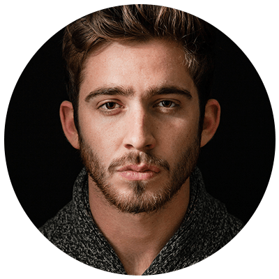 Stock image of man with a straight face