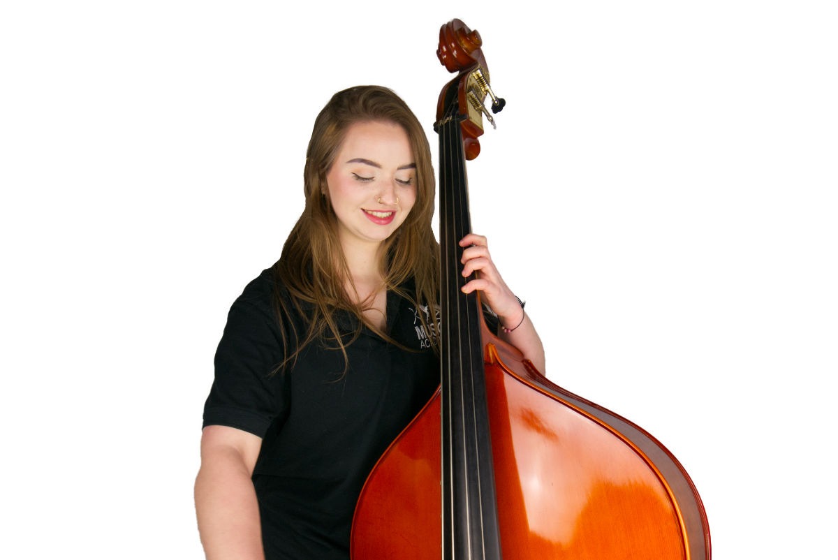 Jess playing the double bass