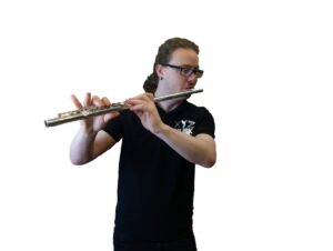 Louis playing the flute