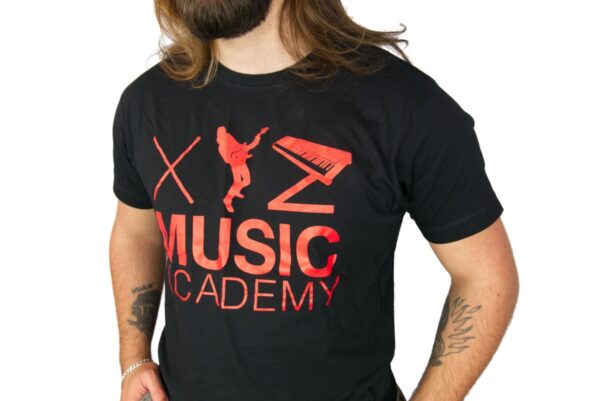 Max wearing the XYZ Music Academy T-Shirt