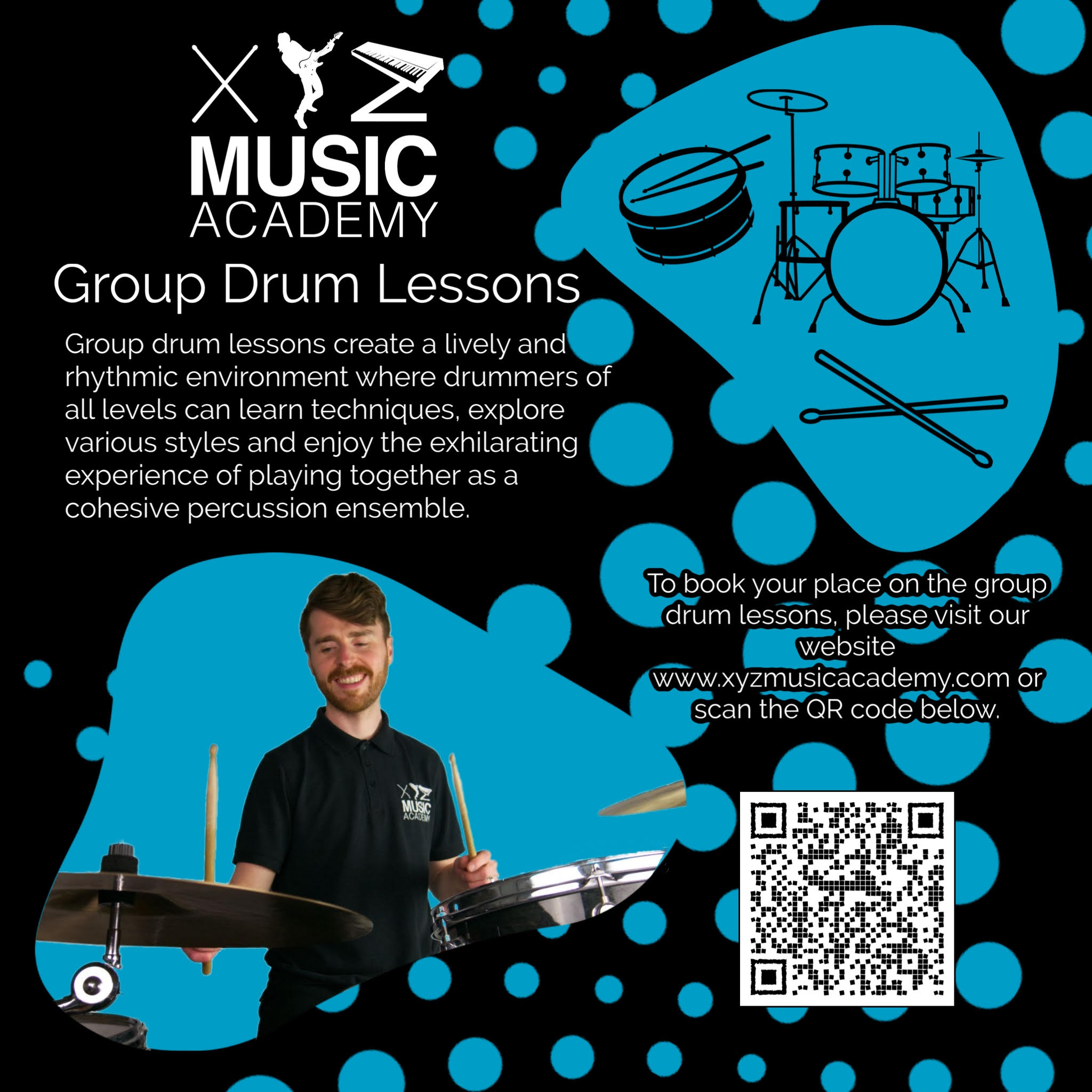 Group Drum Lessons Poster