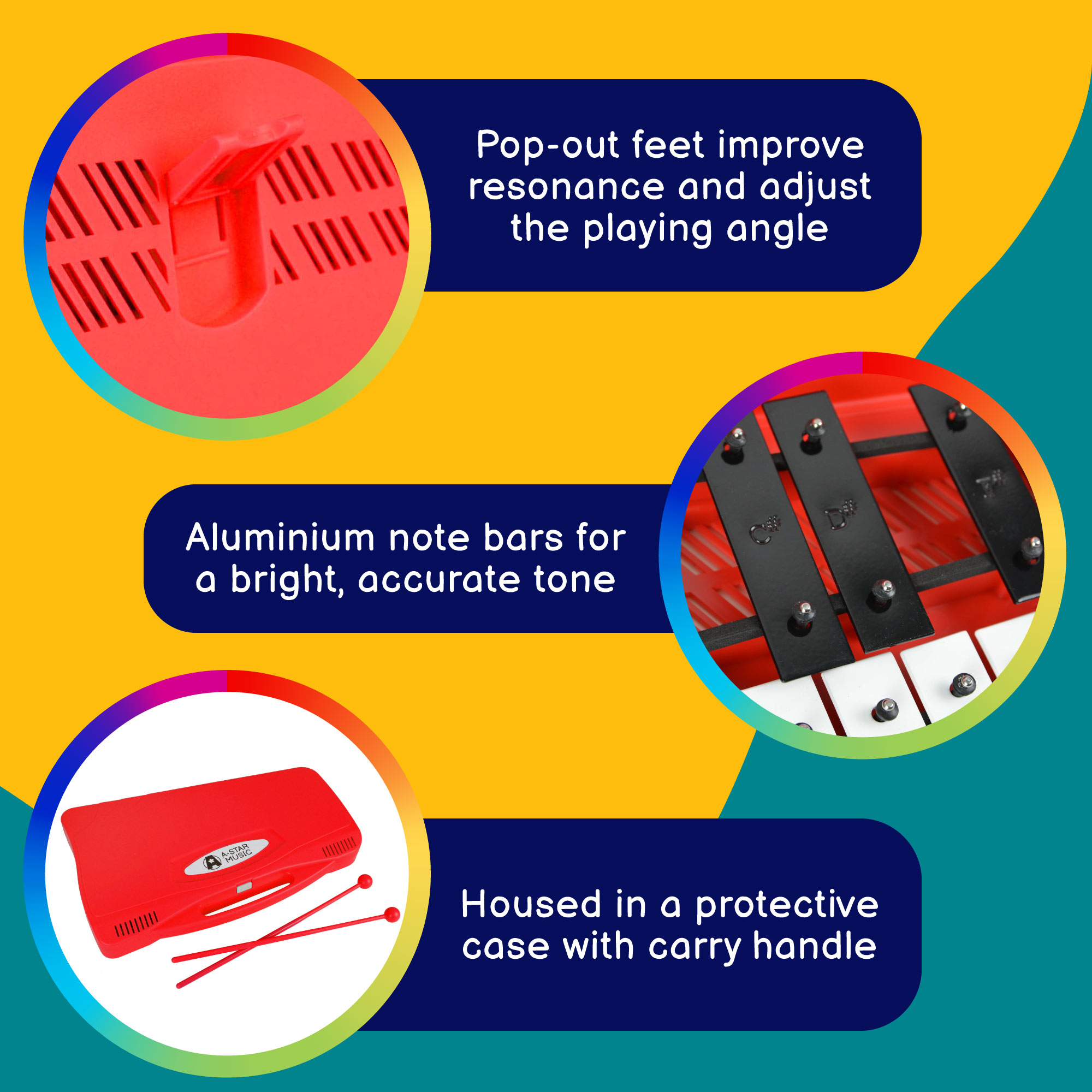 A-Star 25 Note Chromatic Glockenspiel Pack of 10 - Image 3